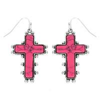 WESTERN TURQUOISE CROSS EARRINGS