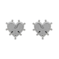 POLISHED HEART STUD EARRINGS