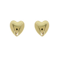 POLISHED PUFF HEART STUD EARRINGS