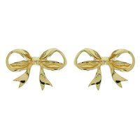 POLISHED SHORT TAIL BOW STUD EARRINGS