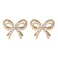 JEWELED BOWKNOT POST EARRINGS