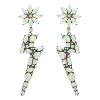 WESTERN FLORAL CRYSTAL PAVE THUNDER EARRINGS