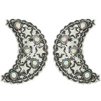 WESTERN STAR PATTERNED CRESCENT MOON EARRINGS