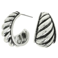 WESTERN SCULPTED CABLE HOOP EARRINGS