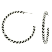 WESTERN SCULPTED CABLE HOOP EARRINGS