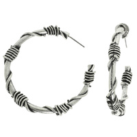 WESTERN TWISTED BARBED WIRE HOOP EARRINGS