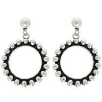 WESTERN METALLIC BALL BEAD HOOP EARRINGS