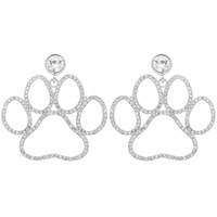 JEWELED PAW CUTOUT POST DANGLE EARRINGS