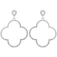 JEWELED QUATREFOIL POST DANGLE EARRINGS