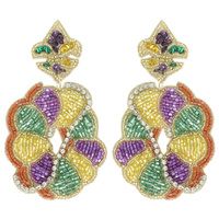 MARDI GRAS KING CAKE POST EARRINGS