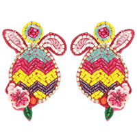 JEWELED EASTER EGG POST DANGLE EARRINGS