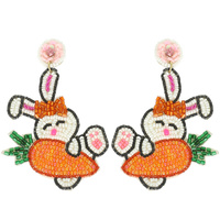 EASTER BUNNY CARROT JEWELED POST EARRINGS