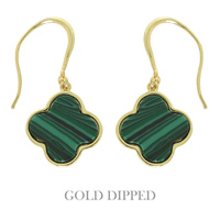 GOLD PLATED QUATREFOIL DANGLE EARRINGS