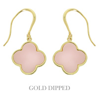 GOLD PLATED QUATREFOIL DANGLE EARRINGS