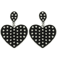 WESTERN BUBBLE HEART POST EARRINGS