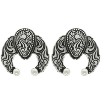 WESTERN SQUASH BLOSSOM CONCHO EARRINGS