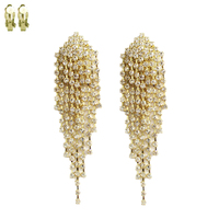 Dangly Rhinestone Clip Earrings