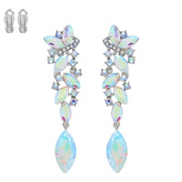 BUTTERFLY PETAL CLUSTER CRYSTAL  CLIP-ON EARRINGS