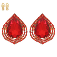 TEARDROP CRYSTAL HALO CLIP-ON EARRINGS