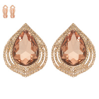 TEARDROP CRYSTAL HALO CLIP-ON EARRINGS