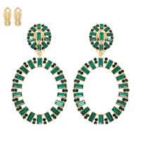 CIRCLE BAGUETTE-CUT CRYSTAL CLIP-ON EARRINGS