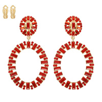 CIRCLE BAGUETTE-CUT CRYSTAL CLIP-ON EARRINGS