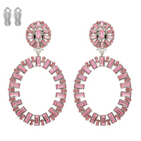 CIRCLE BAGUETTE-CUT CRYSTAL CLIP-ON EARRINGS