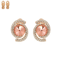 EVENING GLAM CRYSTAL ORBIT HALO STUD CLIP ON EARRINGS