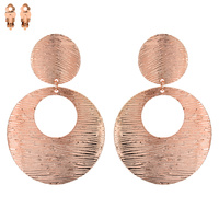 ROUND DROP METAL CLIP EARRING