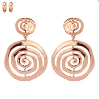 ETCHED SPIRAL METAL CLIP EARRING