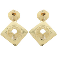 SPIRAL COIL PATTERN RHOMBUS CLIP-ON EARRINGS