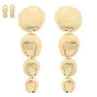 METALLIC METAL DISC CLIP-ON EARRING