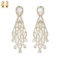 CHANDELIER RHINESTONE CLIP EARRING