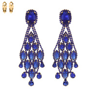 CHANDELIER RHINESTONE CLIP EARRING