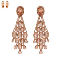 CHANDELIER RHINESTONE CLIP EARRING