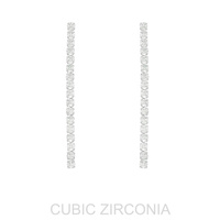 CUBIC ZIRCONIA LINEAR DROP EARRINGS