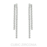 CUBIC ZIRCONIA LINEAR DROP EARRINGS