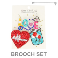 3 PK MEDICINAL THEME ASSORTED BROOCH PIN SET