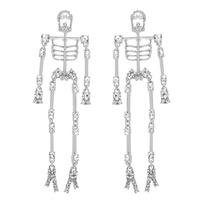 HALLOWEEN JEWELED ARTICULATED SKELETON EARRINGS