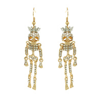 HALLOWEEN JEWELED CROWNED SKULL EARRINGS