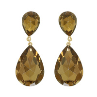 2-TIER TEARDROP CRYSTAL POST EARRINGS