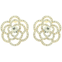 JEWELED CAMELLIA FLOWER EARRINGS