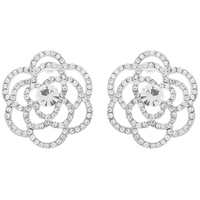 JEWELED CAMELLIA FLOWER EARRINGS