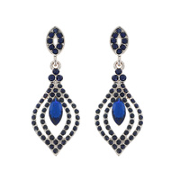 2-TIER CRYSTAL RHINESTONE TEARDROP DANGLE AND DROP EARRINGS