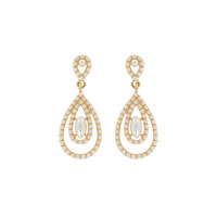 MULTI OVAL STONE PAVE POST EARRING
