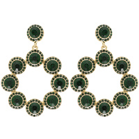 JEWEL EMBELLISHED HOOP POST EARRINGS