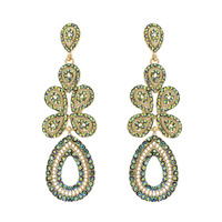 PAVE TEARDROP RHINESTONE DANGLE EARRINGS