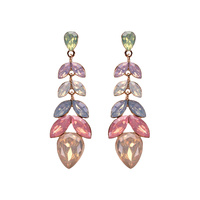 DANGLE METAL STONE POST EARRING