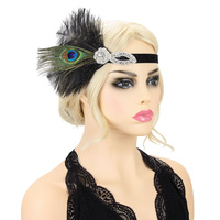 PEACOCK FEATHER FLAPPER 20S GATSBY