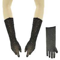 JEWELED MESH OPERA GLOVES